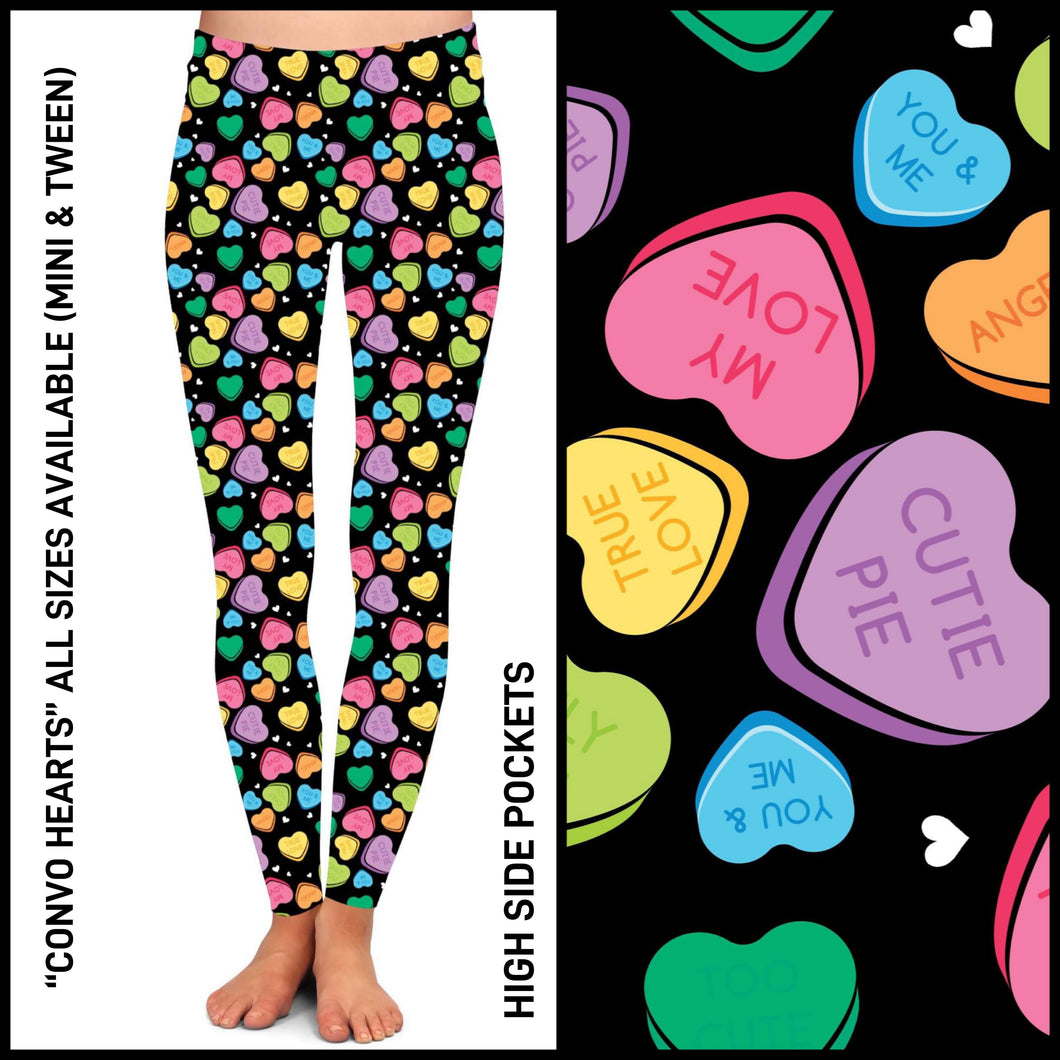 Convo Hearts Leggings with High Side Pockets