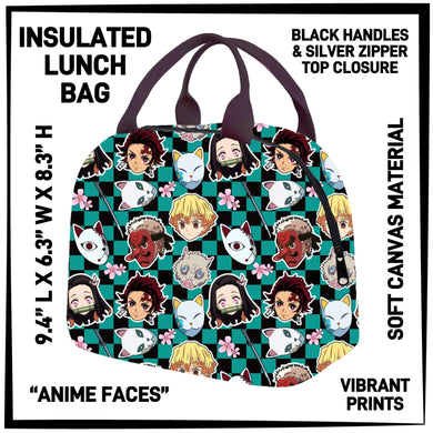 Anime Faces Insulated Lunch Bag