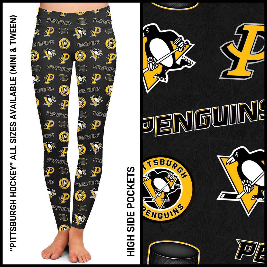 Pittsburgh Hockey Leggings with High Side Pockets