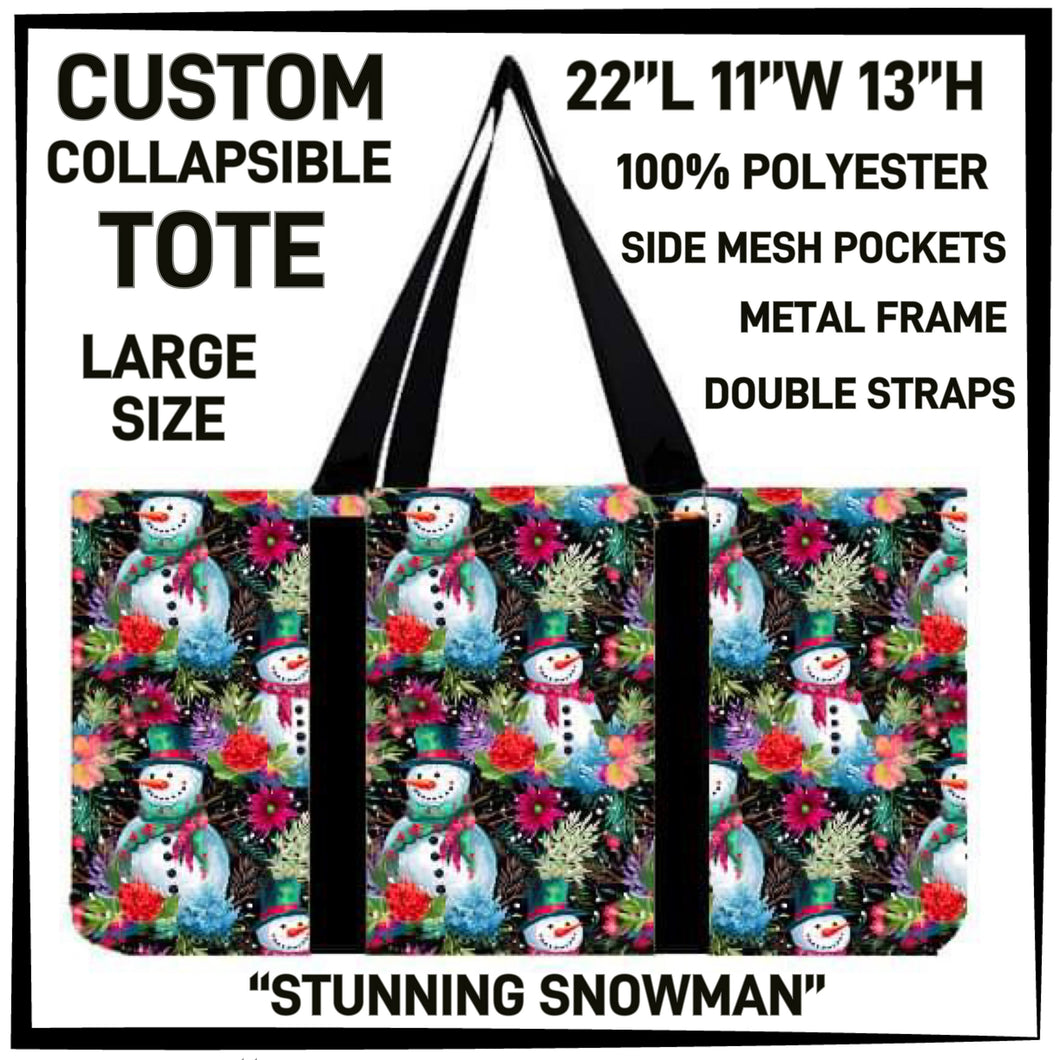 Stunning Snowman Collapsible Tote