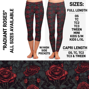 Radiant Roses Capris with High Side Pockets